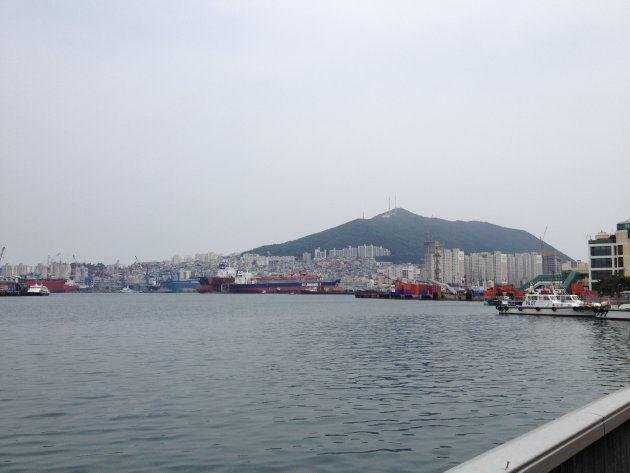 公園内から見える釜山港